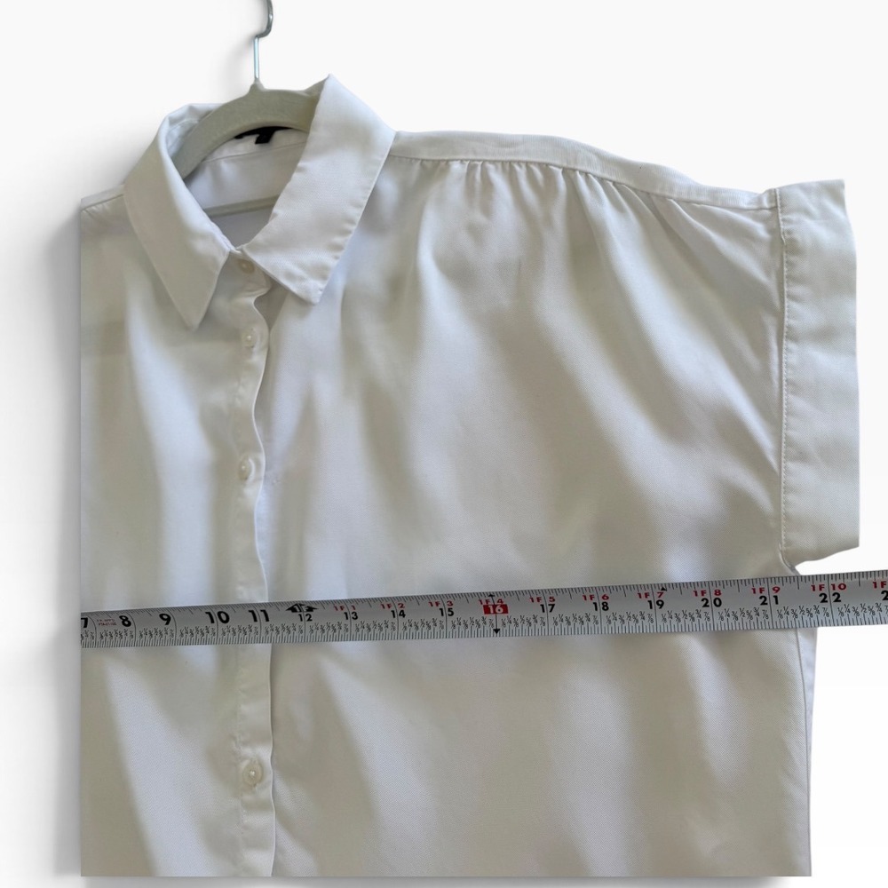 Quince Vintage Wash Tencel Camp Shirt White Women's S Relaxed Button Down - Picture 6 of 7